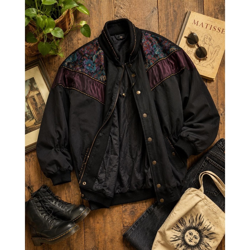 Vintage 90s Reversible Art Teacher Jacket Oversized Boho Tapestry